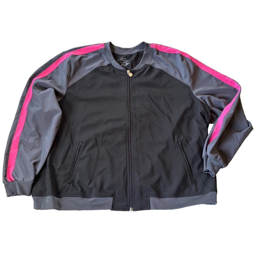 Infinity Cherokee Scrub Jacket Zip Front Women's Black, Gray, Pink Women's 3XL